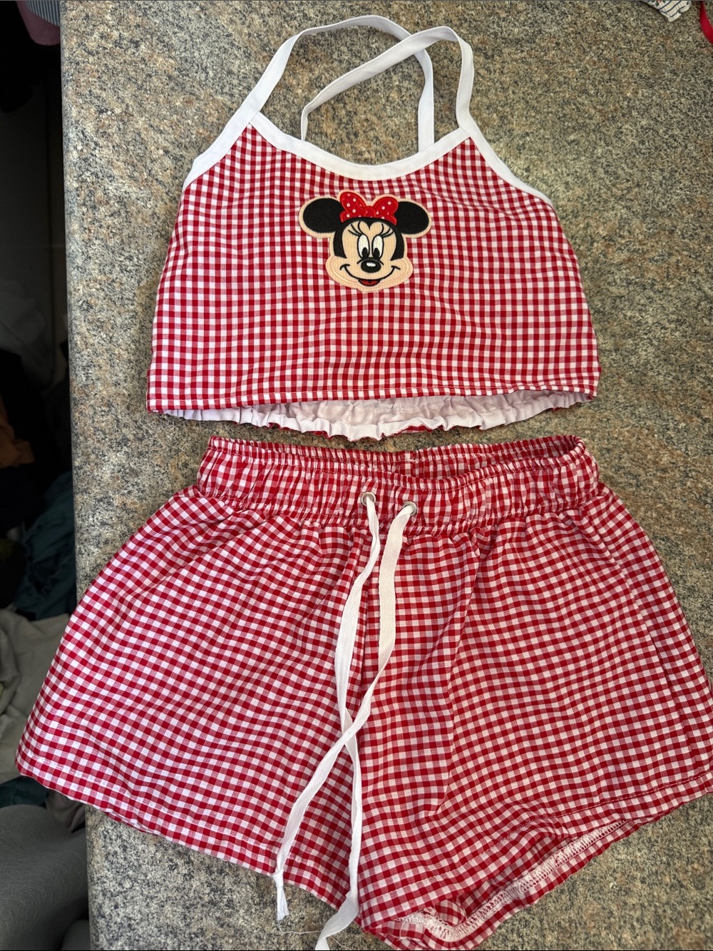 NEW Disney Red Gingham Minnie girls Set